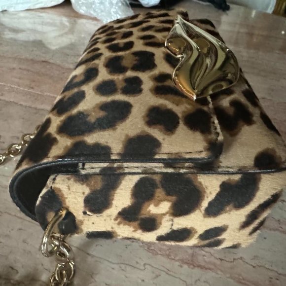 DVF Genuine Cowhide  Leather Mini Lip Bag Animal Removable Chain Shoulderstrap - Picture 9 of 16